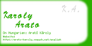 karoly arato business card